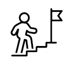 Animated image of a person climbing steps